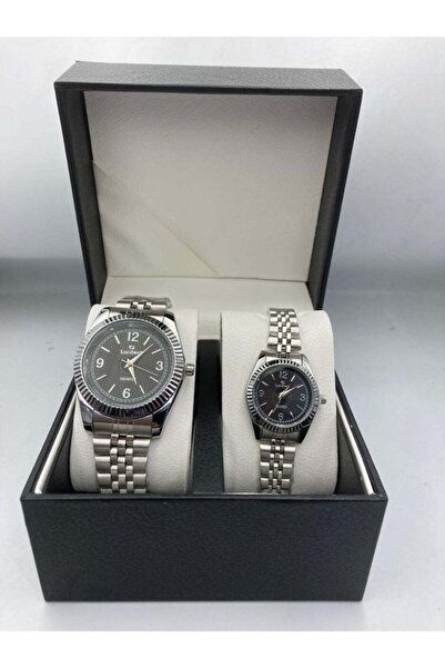 QUARTZ Couple Watch Set Waterproof Stainless Steel