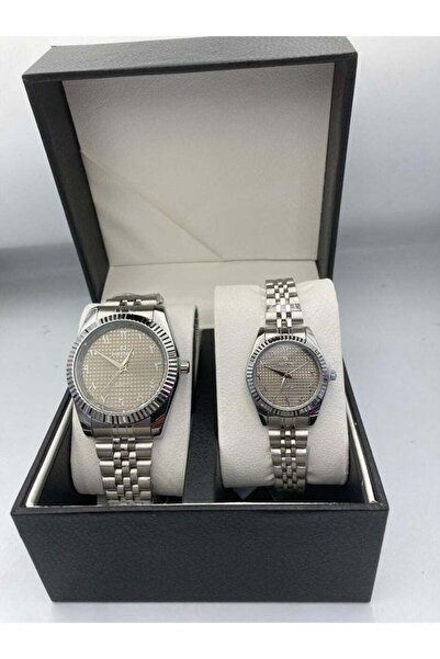 QUARTZ Couple Watch Set Waterproof Stainless Steel