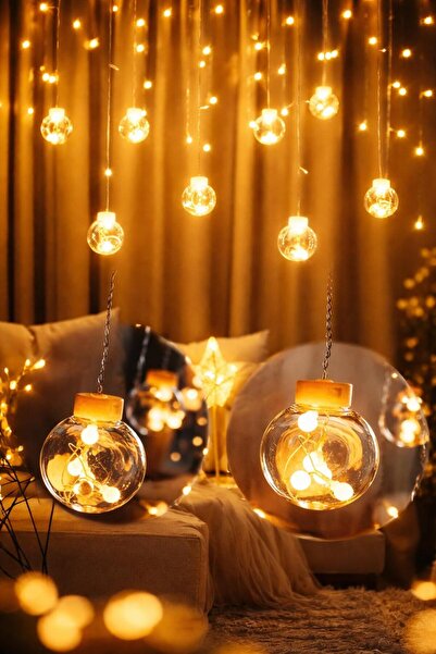 etxShop Dekoratif Işıklı Top Perde Led Fişli 8 Fonksiyonlu Günışığı Dilek Top...
