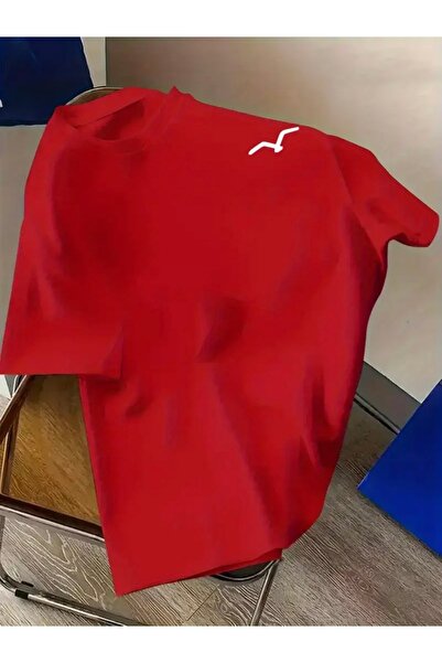 FUFLUNS Bird Graphic Printed Oversized Crew Neck T-Shirt