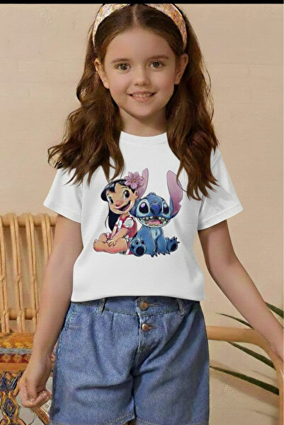 New Shine تي شيرت مطبوع عليه ستيتش للأطفال من الجنسين