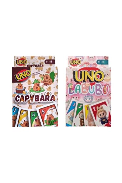 Oyunsal مجموعة بطاقات لعب كابيبارا أونو و لابوبو أونو مكونة من قطعتين