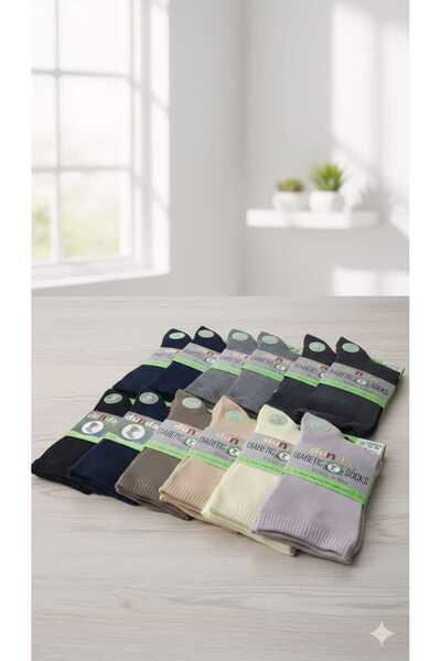 Dündar PLUS UNİSEX BAMBU DİYABETİK ÇORAP; 4 MEVSİM; DİKİŞSİZ/KOKULU; ASORTİ 1...