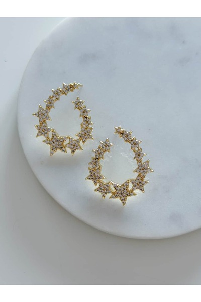 CHARMLUCKY STONE STAR EARRINGS