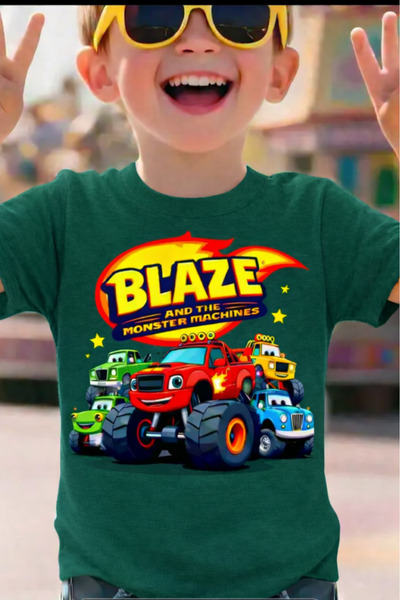 New Shine تي شيرت للأطفال مطبوع عليه سيارات بليز للجنسين
