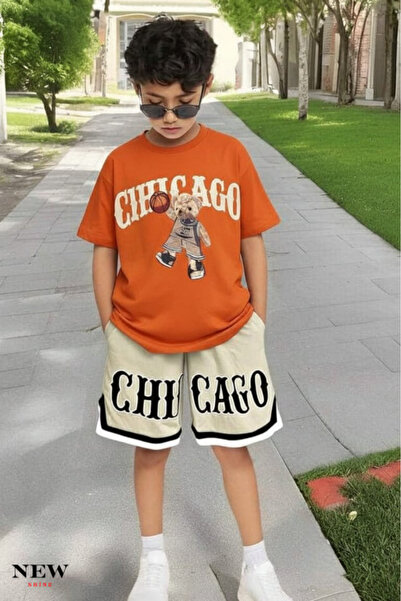 New Shine Παιδικό μπλουζάκι unisex με στάμπα αρκούδας Σικάγο