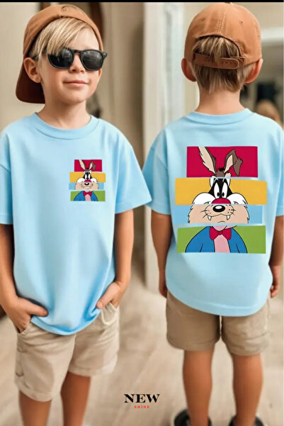 New Shine TRICOU UNISEX IMPRIMAT PENTRU COPII ÇİZGİ KA personaj R