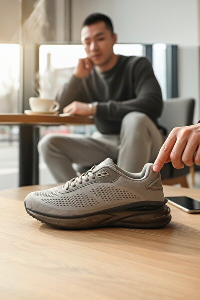 ENOCH SHOES حذاء رياضي كاجوال رجالي من Enoch بنعل شفاف ونسيج شبكي مسامي باللو...