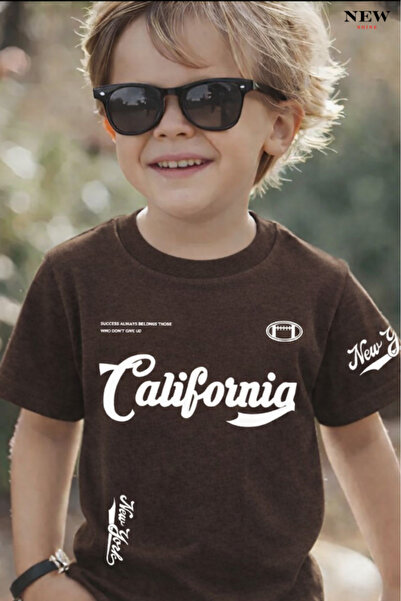 New Shine تي شيرت مطبوع عليه كاليفورنيا للأطفال من الجنسين