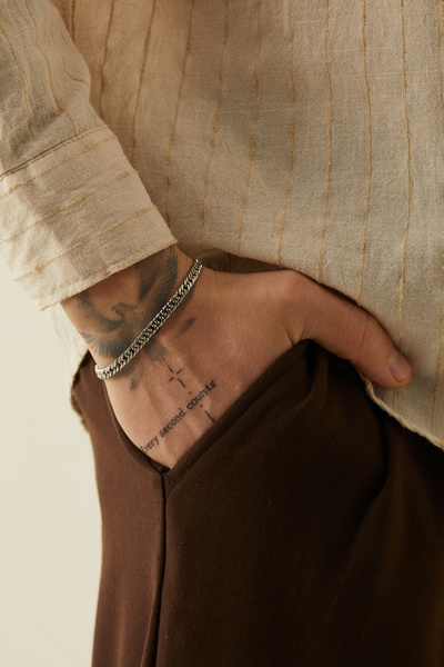 Fjellor Zalmir Miami Cuban Model Men's Silver Color Stainless Steel Bracelet