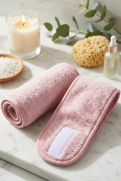 Mokita Home Set de 2 benzi de păr din velur moale cu sistem de prindere cu câ...