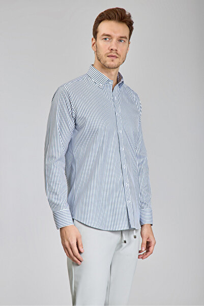 Bisse Regular Fit Pocketless Gray Cotton Men's Shirt