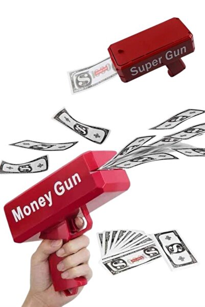 Lisinya Para Dolar Atma Makinası Super Money Gun Para Saçma Fırlatma Tabancası