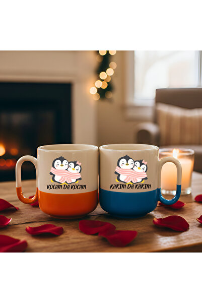 Finka Dekor طقم من 2 كوب بتصميم زوجي مميز - خاص بعيد الحب