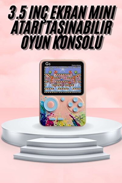 Lisinya 3.5 İnç Klasik Retro LCD Ekran 500 Oyunlu Oyun Konsolu Taşınabilir -