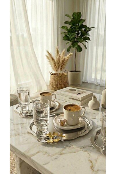 Fabrication 2-Piece Stainless Steel Oval Butterfly Accessory Tea Coffee Prese...