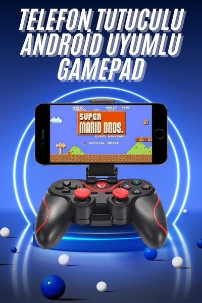PAZAR DÜNYASI Joystik Gamepad Bluetooth Telefon Tutucu Oyun Kolu Telefon Andr...