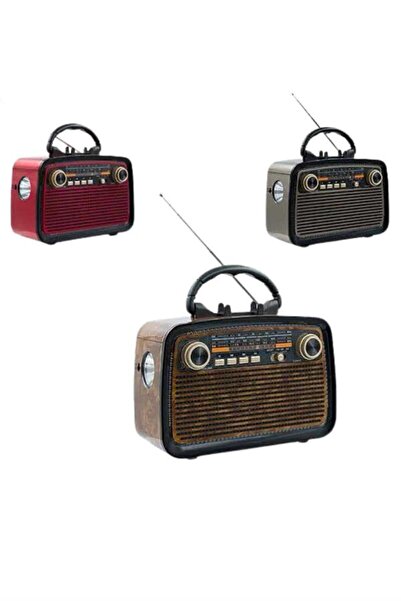 calperia Bluetooth Hoparlör Ahşap Renk Vintage Işıklı Nostaljik Radyo Fm Ahşa...