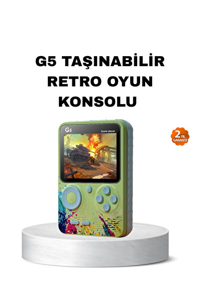 Lisinya G5 Retro Oyun Konsolu 500 Klasik Oyunlu 3 İnç HD Ekran ve TV Bağlantılı -