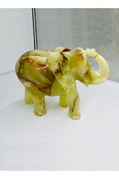 M.A Traders Handcrafted Onyx Marble Elephant – 12-Inch Decorative Figurine in...