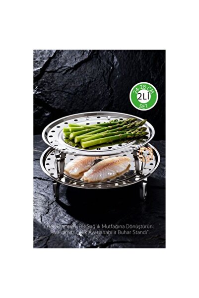 ModaCar 2'li Set Inox Çelik Ayaklı Buharlı Pişirme Aparatı - 24+28 cm Çok Ama...