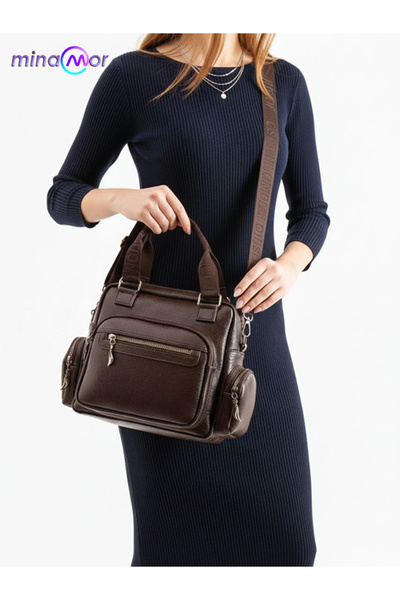 Minamor Women's Faux Leather Hand and Shoulder Bag - Multi-Compartment Casual...