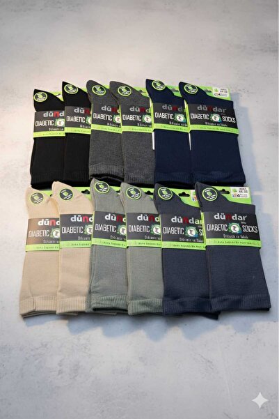 Dündar PLUS BAMBU DİYABETİK ERKEK ÇORAP; 4 MEVSİM; DİKİŞSİZ/KOKULU; ASORTİ 12...
