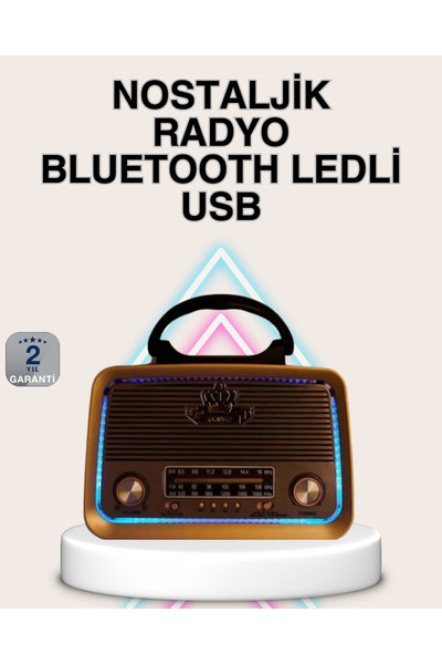 calperia Ahşap Nostaljik Radyo Bluetooth USB SD Kart Destekli - Lisinya