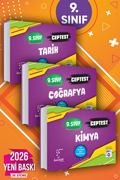 İndeks Akademi 2026 Karekök Yayınları 9.Sınıf Cep Test 3lü Set Tarih Coğrafya...