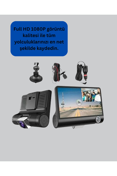 Lisinya Çift ve Üçlü Lens Seçeneği ile Tüm Açılardan Kayıt Yapan Araç Kamerası Yeni Nesil -