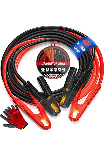 MASKO Car jump starter cables 4 meters 1500A for gasoline, diesel and hybrid ...