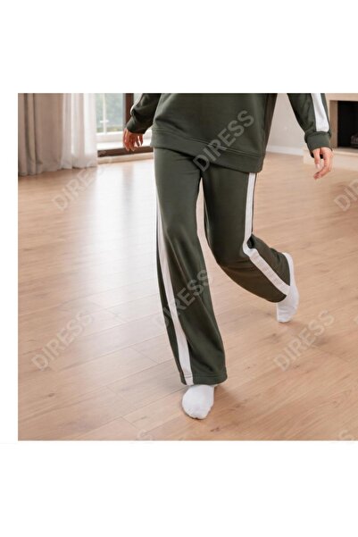 PEKA Women's Premium Quality Claret Red White Striped Detail Sports Sweatpants