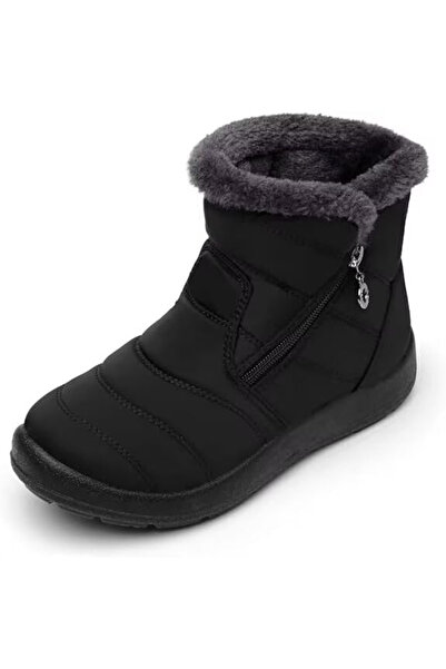 Scecocrs Women's fur-lined winter boots, waterproof, lightweight, black 38