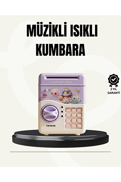 REZA Elektronik Şifreli ATM Görünümlü Çocuk Kumbarası Mor - Lisinya