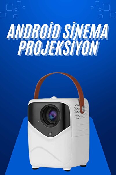 HD Ayaklı Portatif Projeksiyon Cihazı Android İşlemcili Sinema Projektörü -