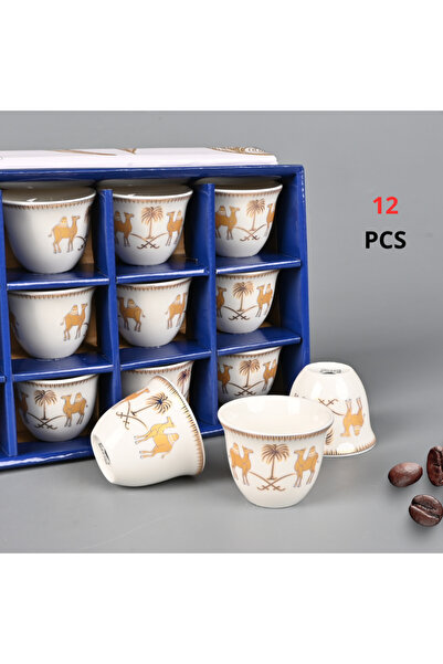 Generic Ceramic Coffee Cup Set 12 Pieces with Sword and Palm Design