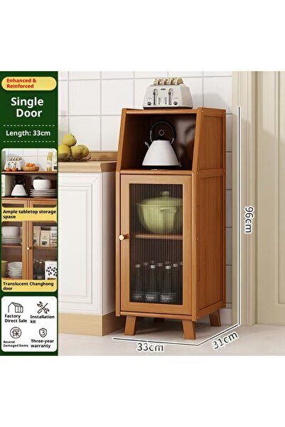 satrendy Modern Kitchen Storage Cabinet with Translucent Door Multifunctional...