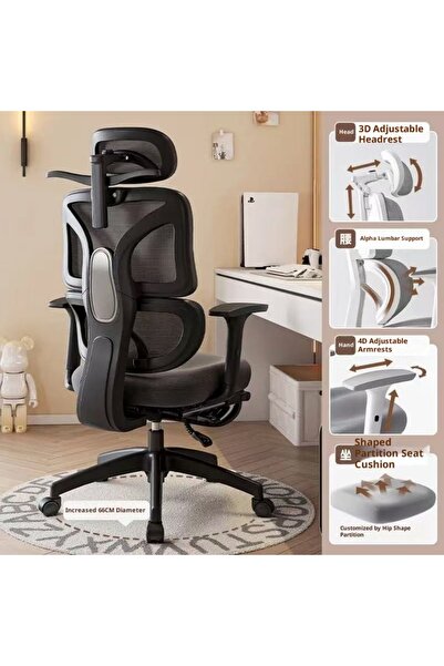 satrendy Ergonomic Office Chair with Footrest High Back Mesh Desk Chair Lumba...