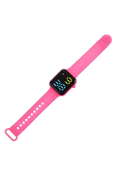 OEM Ρολόι χειρός LED με ροζ λουράκι