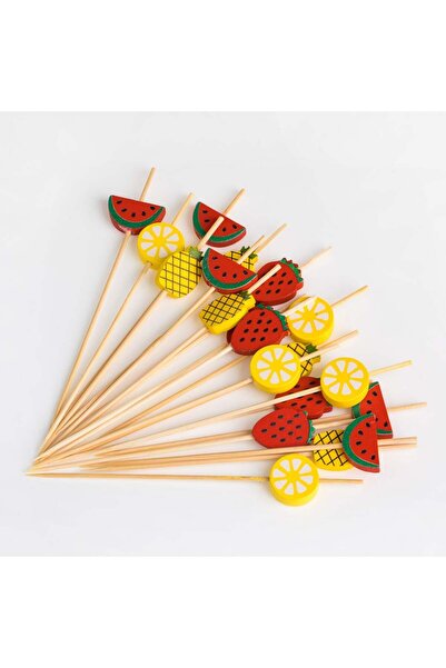 OEM Scobitori de Petrecere cu Model Fructe din Bambus 12cm - 20buc