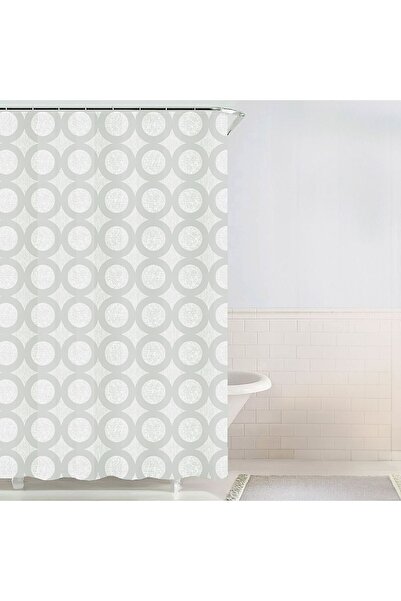 OEM Perdea Dus Alba cu Model Cercuri 180x180cm