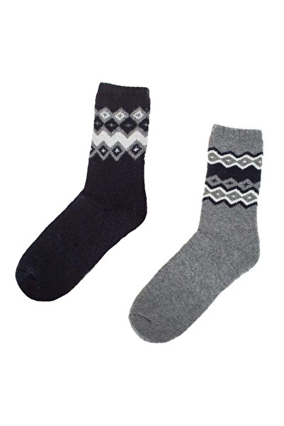 OEM Blue Grey Winter Socks with Diamonds for Men (43-46) - 2 pairs