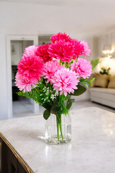 MD Aspiz Flowers 2 Adet Yapay Lux 6lı kasımpatı Demeti 30 Cm _ karanfil Buket...