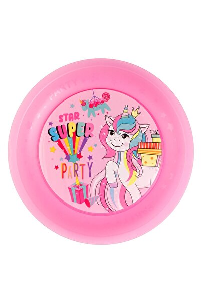 OEM Pink Unicorn Reusable Plastic Plate 21cm