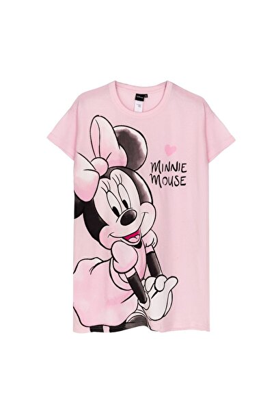 Minnie Mouse Cămașă de noapte damă din bumbac, imprimeu Minnie Mouse, roz, On...