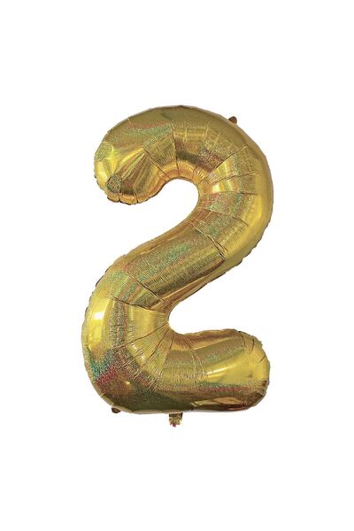 OEM Holographic Gold Metallic Foil Party Balloon No.2 - 110cm