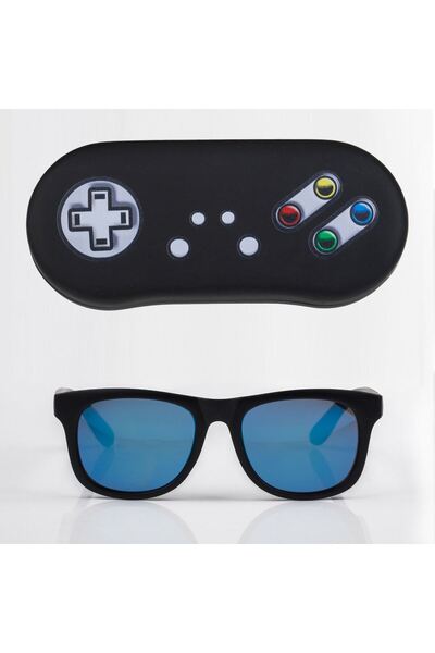 OEM Set Ochelari de Soare cu Rama Neagra & Husa Neagra cu Model Joystick pent...