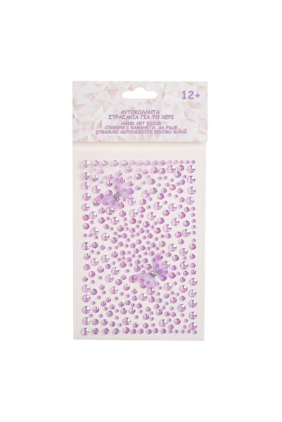 OEM Lilac Rhinestone Stickers with 3D Butterflies for Girls