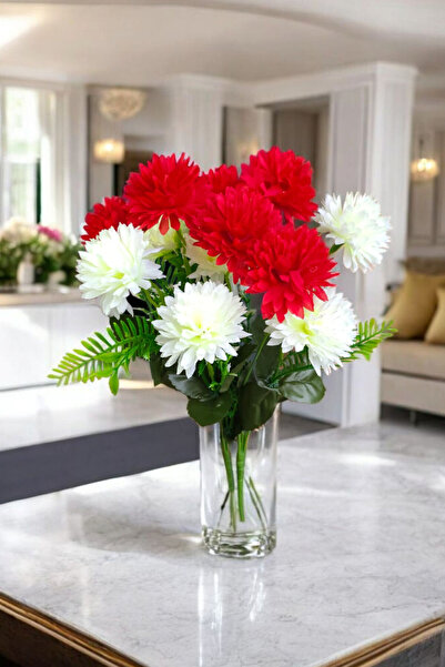 MD Aspiz Flowers 2 Adet Yapay Lux 6lı kasımpatı Demeti 30 Cm _ karanfil Buket...