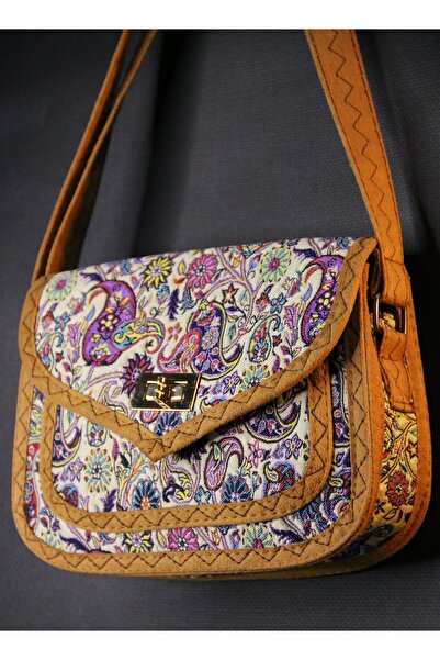 PUJİVA Etnik Tarz Kilim Desenli, Omuz Askılı, Çok Cebli Fermuarlı, Kilitli, G...